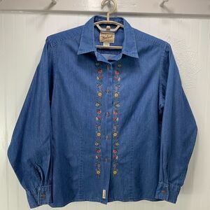WOOLRICH embroidered long sleeve shirt
